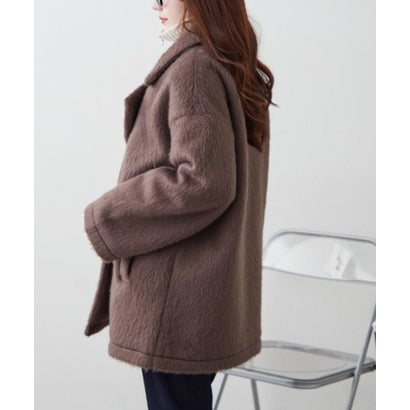 ナイスクラップ NICE CLAUP シャギーWテーラージャケット （brown）｜詳細画像