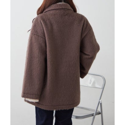 ナイスクラップ NICE CLAUP シャギーWテーラージャケット （brown）｜詳細画像