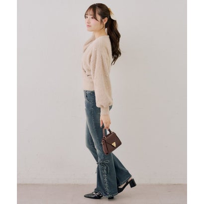 ナイスクラップ NICE CLAUP 【ANOTHER BRANCH】パール付フェザーカシュクールニット （mintgreen）｜詳細画像