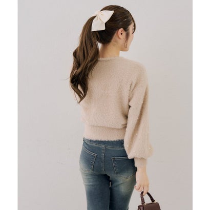 ナイスクラップ NICE CLAUP 【ANOTHER BRANCH】パール付フェザーカシュクールニット （mintgreen）｜詳細画像
