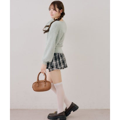ナイスクラップ NICE CLAUP 【ANOTHER BRANCH】パール付フェザーカシュクールニット （mintgreen）｜詳細画像
