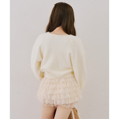 ナイスクラップ NICE CLAUP 【ANOTHER BRANCH】パール付フェザーカシュクールニット （ivory）｜詳細画像
