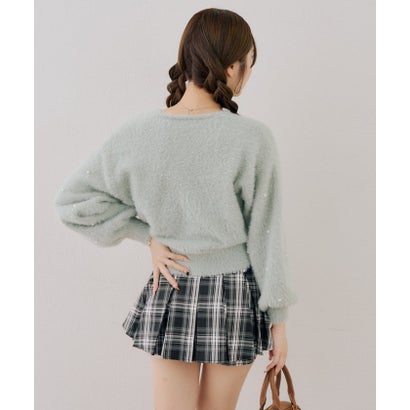 ナイスクラップ NICE CLAUP 【ANOTHER BRANCH】パール付フェザーカシュクールニット （ivory）｜詳細画像