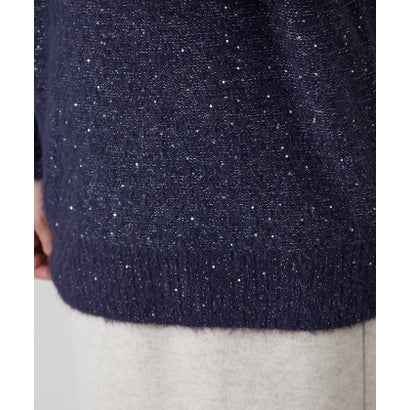 ナイスクラップ NICE CLAUP スパンコールフェザーチュニック （navy）｜詳細画像