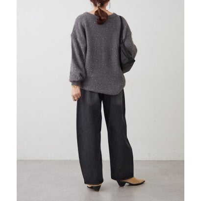 ナイスクラップ NICE CLAUP スパンコールフェザーチュニック （navy）｜詳細画像