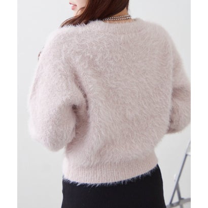 ナイスクラップ NICE CLAUP スパンコールフェザープルオーバー （ivory）｜詳細画像