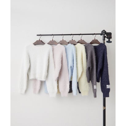 ナイスクラップ NICE CLAUP スパンコールフェザープルオーバー （sax blue）｜詳細画像