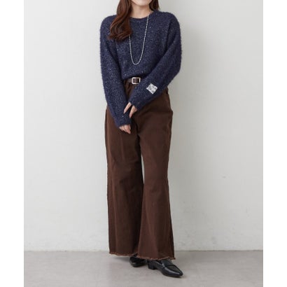ナイスクラップ NICE CLAUP スパンコールフェザープルオーバー （navy）｜詳細画像