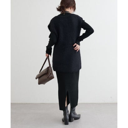 【natural couture】選べるリブニットワンピ×フェザーベストセット （OFF）｜詳細画像