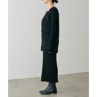 【natural couture】選べるリブニットワンピ×フェザーベストセット （OFF）｜詳細画像