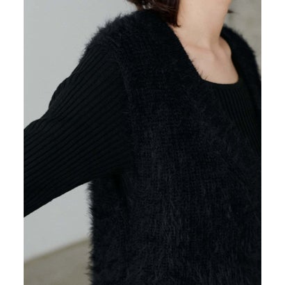 【natural couture】選べるリブニットワンピ×フェザーベストセット （OFF）｜詳細画像