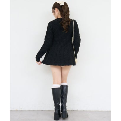 【ANOTHER BRANCH】ケーブルニットリボンミニワンピース （black）｜詳細画像