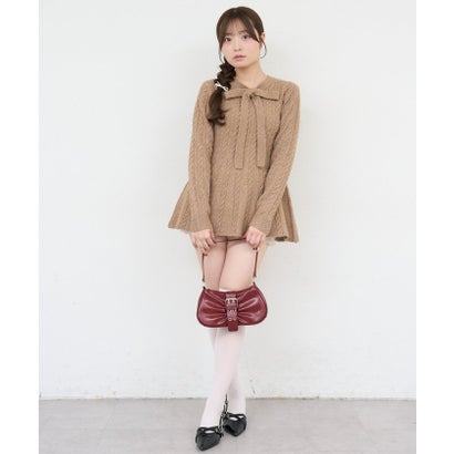 【ANOTHER BRANCH】ケーブルニットリボンミニワンピース （beige）｜詳細画像