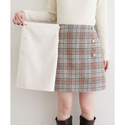 【natural couture】リバーシブルラップスカート （BR）｜詳細画像