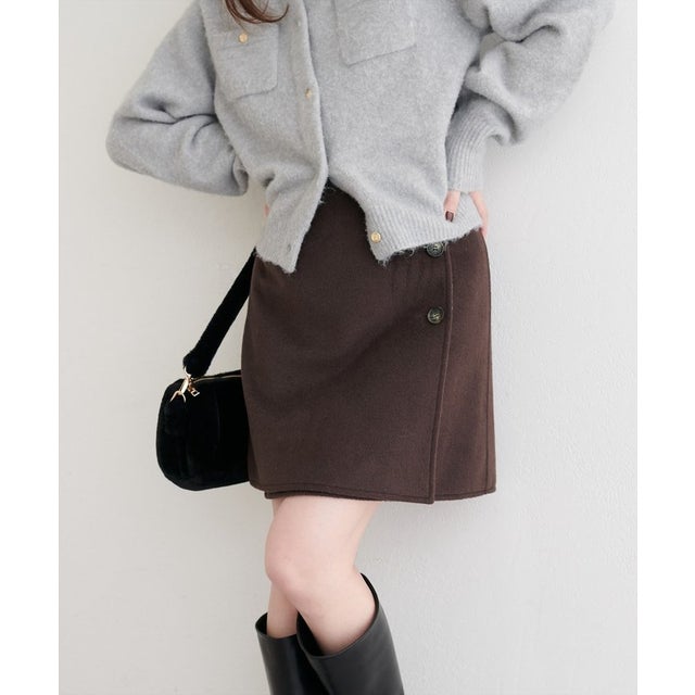 【natural couture】リバーシブルラップスカート （BR）