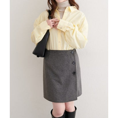 【natural couture】リバーシブルラップスカート （CGY）｜詳細画像