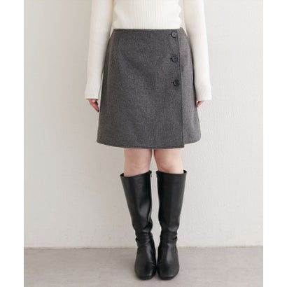 【natural couture】リバーシブルラップスカート （CGY）｜詳細画像