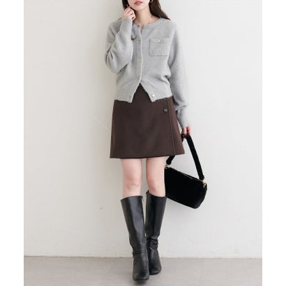 【natural couture】リバーシブルラップスカート （CGY）｜詳細画像