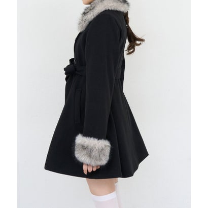 【ANOTHER BRANCH】2WAYフェイクファー付フレアミドルコート （black）｜詳細画像