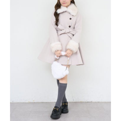 【ANOTHER BRANCH】2WAYフェイクファー付フレアミドルコート （black）｜詳細画像