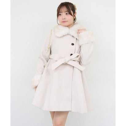 【ANOTHER BRANCH】2WAYフェイクファー付フレアミドルコート （ivory）｜詳細画像