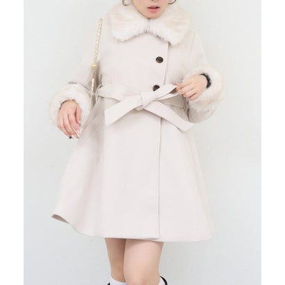 【ANOTHER BRANCH】2WAYフェイクファー付フレアミドルコート （ivory）｜詳細画像