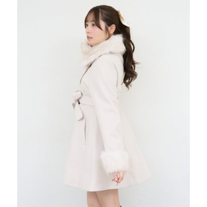 【ANOTHER BRANCH】2WAYフェイクファー付フレアミドルコート （ivory）｜詳細画像