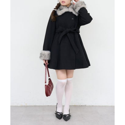 【ANOTHER BRANCH】2WAYフェイクファー付フレアミドルコート （ivory）｜詳細画像
