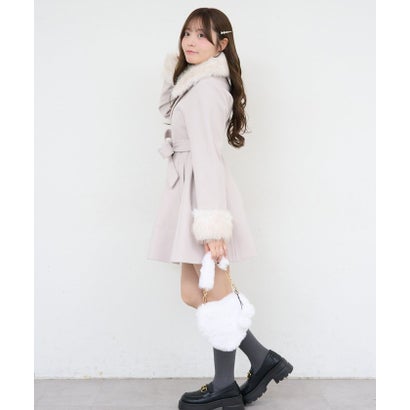 【ANOTHER BRANCH】2WAYフェイクファー付フレアミドルコート （ivory）｜詳細画像