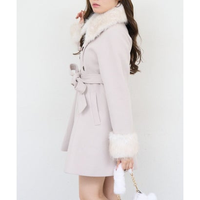 【ANOTHER BRANCH】2WAYフェイクファー付フレアミドルコート （ivory）｜詳細画像