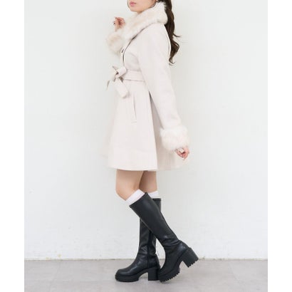 【ANOTHER BRANCH】2WAYフェイクファー付フレアミドルコート （ivory）｜詳細画像