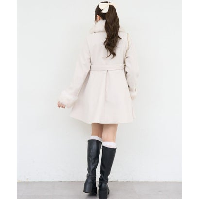 【ANOTHER BRANCH】2WAYフェイクファー付フレアミドルコート （ivory）｜詳細画像