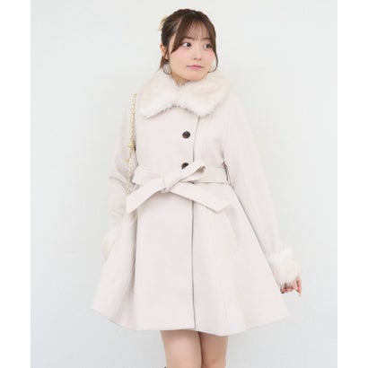 【ANOTHER BRANCH】2WAYフェイクファー付フレアミドルコート （ivory）｜詳細画像