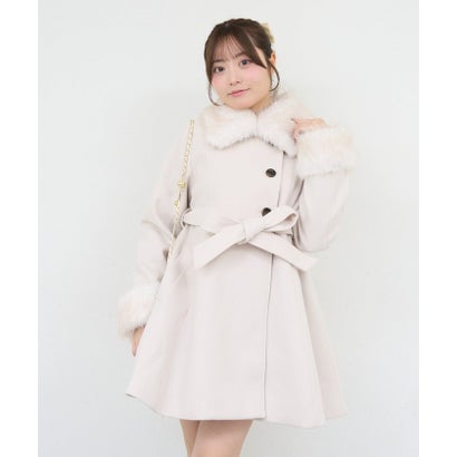 【ANOTHER BRANCH】2WAYフェイクファー付フレアミドルコート （pink）｜詳細画像