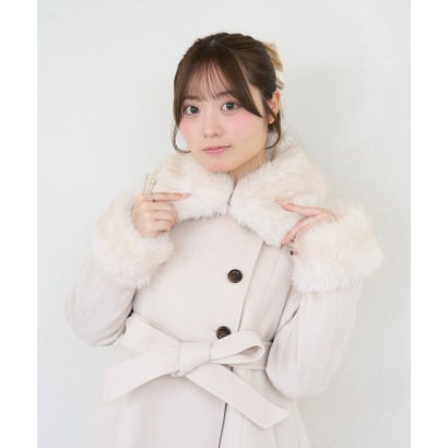 【ANOTHER BRANCH】2WAYフェイクファー付フレアミドルコート （pink）｜詳細画像