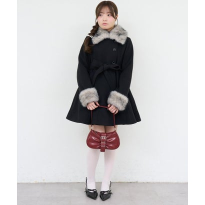 【ANOTHER BRANCH】2WAYフェイクファー付フレアミドルコート （pink）｜詳細画像