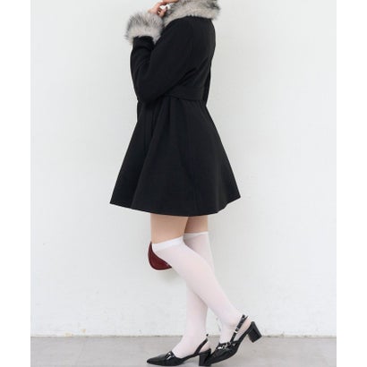【ANOTHER BRANCH】2WAYフェイクファー付フレアミドルコート （charcoal）｜詳細画像