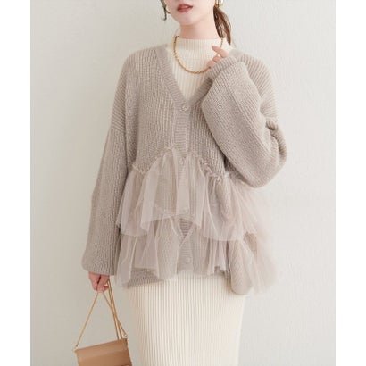 【natural couture】チュール重ねカーディガン （LBE）｜詳細画像