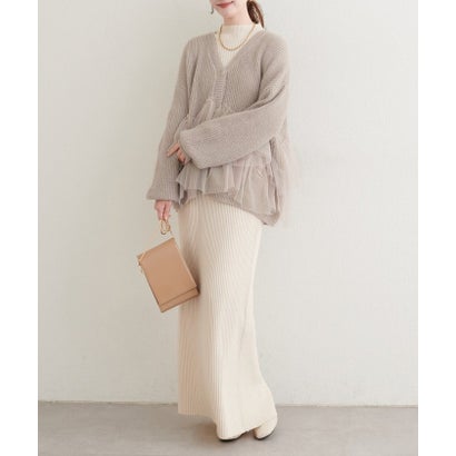 【natural couture】チュール重ねカーディガン （LBE）｜詳細画像