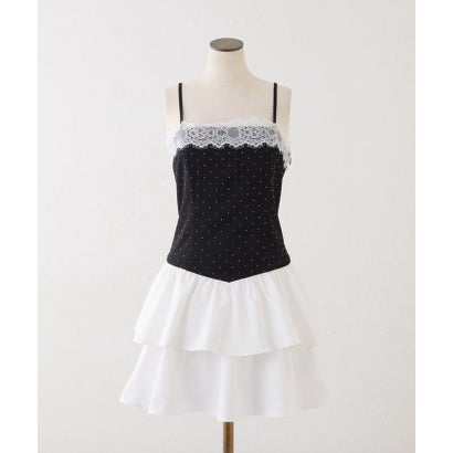 【one after another】セットアップ可能ティアードミニワンピース （black）｜詳細画像