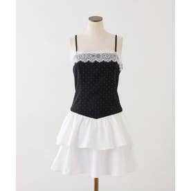 【one after another】セットアップ可能ティアードミニワンピース （black）