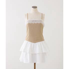 【one after another】セットアップ可能ティアードミニワンピース （beige）