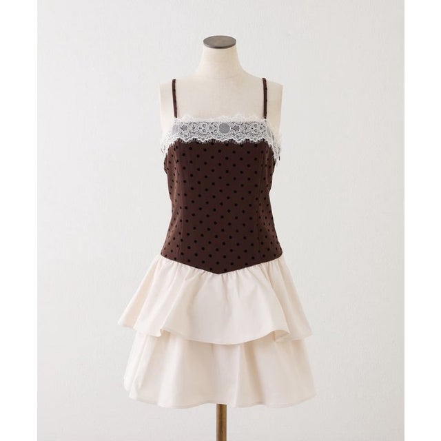 【one after another】セットアップ可能ティアードミニワンピース （darkbrown）