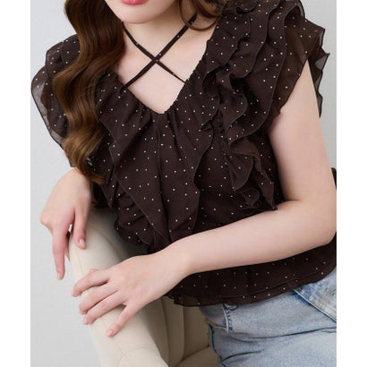ナイスクラップ NICE CLAUP 【one after another】ホルターネックフリルブラウス （BRM）｜詳細画像
