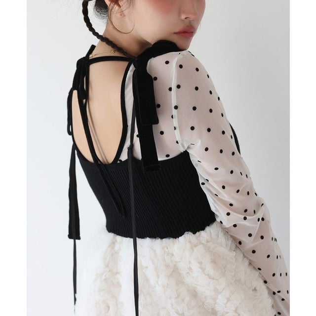 【Seemi.】シアードットトップス （IVY）