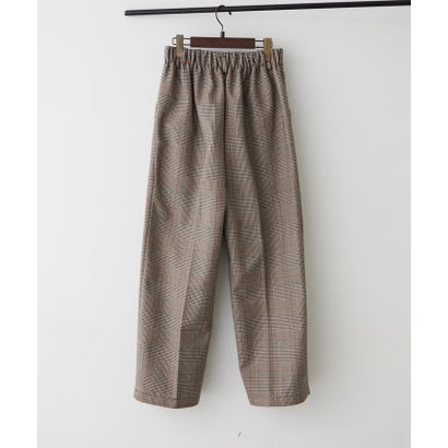 ボンディング裏起毛チェックパンツ （brown）｜詳細画像