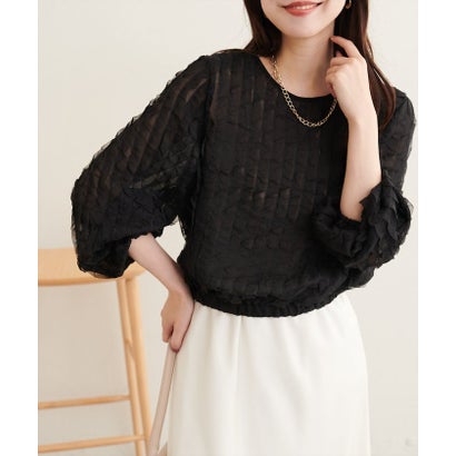 ナイスクラップ NICE CLAUP 【natural couture】フリル2WAYブラウス （IVY）｜詳細画像