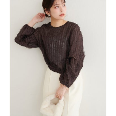 ナイスクラップ NICE CLAUP 【natural couture】フリル2WAYブラウス （BK）｜詳細画像