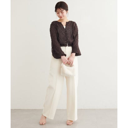 ナイスクラップ NICE CLAUP 【natural couture】フリル2WAYブラウス （BK）｜詳細画像