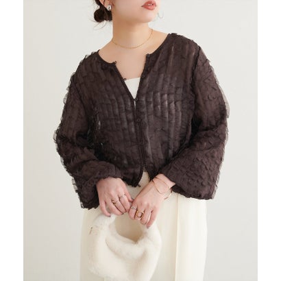ナイスクラップ NICE CLAUP 【natural couture】フリル2WAYブラウス （BK）｜詳細画像
